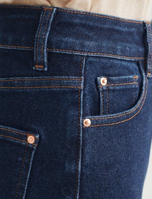 Джинсовая юбка из плотной эластичной джинсы 13OZ. темно-синий