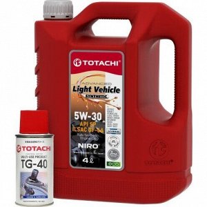 Масло моторное Totachi Niro LV 5w30, полусинтетическое, API SP, ILSAC GF-5, для бензинового двигателя, 4л, +смазка TG-40 140мл, арт. 1N9A4