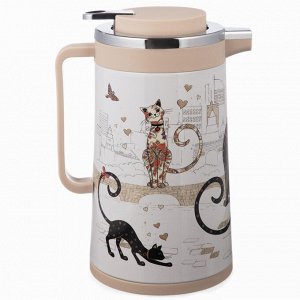 Термос Paris Cats 950 мл с клапанной крышкой и стеклянной колбой, 1 шт.