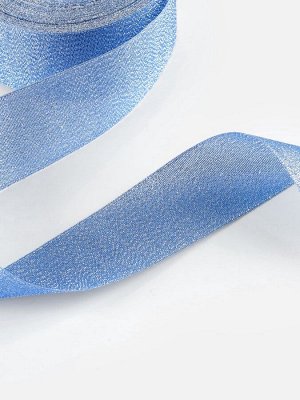 Лента парчовая, 40 мм, 23±1 м, синяя №037