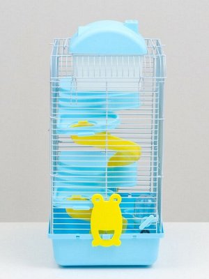 Клетка для мелких грызунов «Пижон», с наполнением, 27x21x40 см, голубая