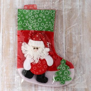 Носок для подарков "Дед Мороз с ёлочкой" 19*26 см