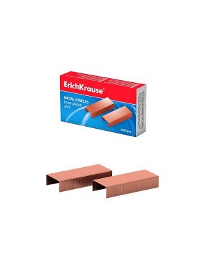 Скобы для степлера ErichKrause №24/6, омедненные, 1000 шт.