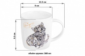 Набор кружек "Котята" 380 мл, 2 шт, NEW BONE CHINA