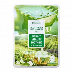 Тканевая маска с экстрактом алоэ и зеленого чая Deoproce Bright Anti-Oxidant Soothing Aloe & Green Tea Mask
