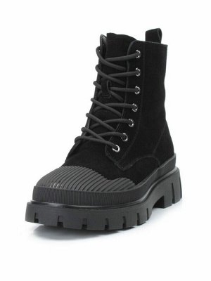 04-297-1M BLACK Ботинки зимние женские (натуральная замша, шерсть)