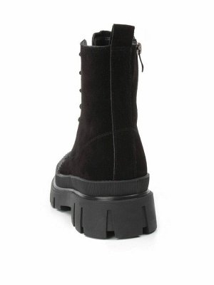04-297-1M BLACK Ботинки зимние женские (натуральная замша, шерсть)