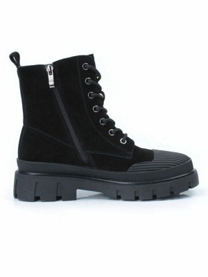 04-297-1M BLACK Ботинки зимние женские (натуральная замша, шерсть)