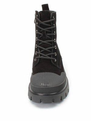 04-297-1M BLACK Ботинки зимние женские (натуральная замша, шерсть)