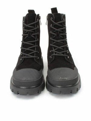 04-297-1M BLACK Ботинки зимние женские (натуральная замша, шерсть)