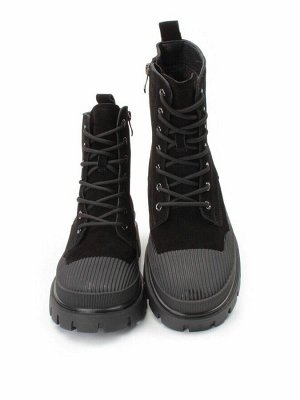 04-297-1M BLACK Ботинки зимние женские (натуральная замша, шерсть)