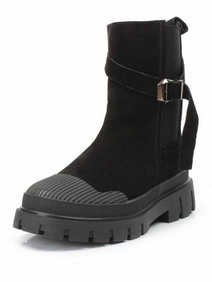 04-296-1M BLACK Ботинки зимние женские (натуральная замша, шерсть)