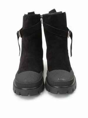 04-296-1M BLACK Ботинки зимние женские (натуральная замша, шерсть)