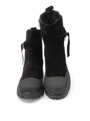04-296-1M BLACK Ботинки зимние женские (натуральная замша, шерсть)