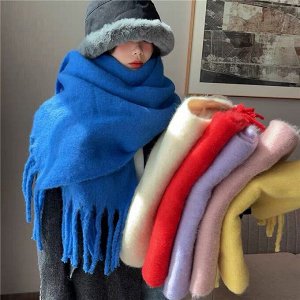 Шарф‑палантин, однотонный, длинный, 240 х 40 см