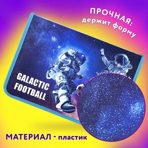 Папка для труда на молнии ЮНЛАНДИЯ А4, 1 отделение, откидная планка, органайзер, Football, 270986