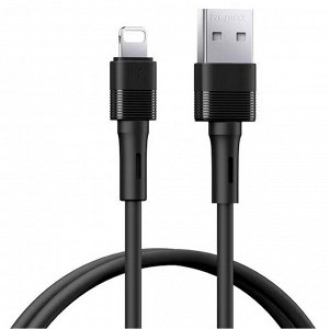 Кабель для мобильных устройств Remax Leya Series Fast Charging Liquid Silicone Data Cable, с USB на Lightning, 2.4А, 1м, чёрный, арт. RC-C093 bl