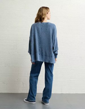 AE Big Hug Crew Neck Waffle Sweatshirt