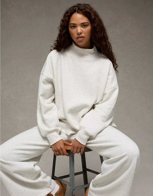 AE Everyday Luxe Oversized Mock Neck Sweatshirt