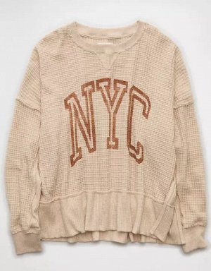 AE Big Hug Crew Neck Waffle Sweatshirt