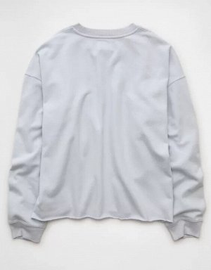 AE Everyday Luxe Cropped Cut-Off Sweatshirt
