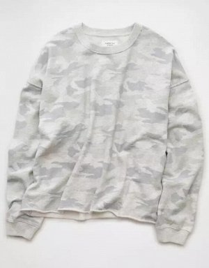 AE Everyday Luxe Cropped Cut-Off Sweatshirt