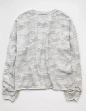AE Everyday Luxe Cropped Cut-Off Sweatshirt