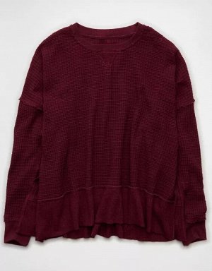 AE Big Hug Crew Neck Waffle Sweatshirt