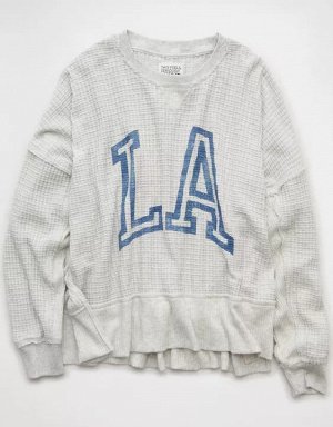 AE Big Hug Crew Neck Waffle Sweatshirt