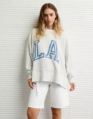 AE Big Hug Crew Neck Waffle Sweatshirt