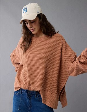 AE Big Hug Crew Neck Waffle Sweatshirt