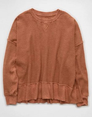 AE Big Hug Crew Neck Waffle Sweatshirt