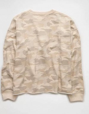AE Everyday Luxe Cropped Cut-Off Sweatshirt