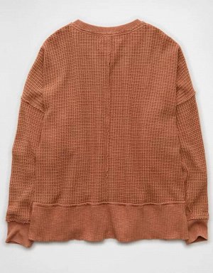 AE Big Hug Crew Neck Waffle Sweatshirt