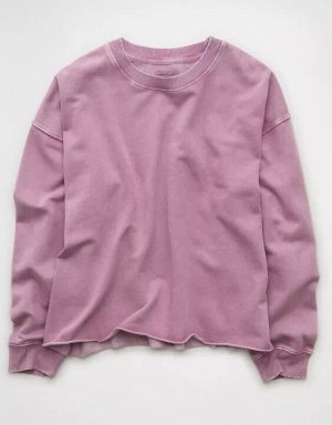 AE Everyday Luxe Cropped Cut-Off Sweatshirt