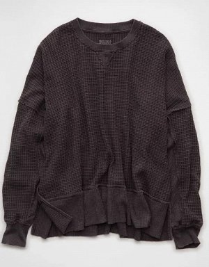 AE Big Hug Crew Neck Waffle Sweatshirt