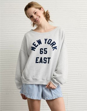 AE Off The Shoulder Destination Graphic Sweatshirt