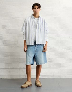 AE Poolside Poplin Striped Button-Up Shirt