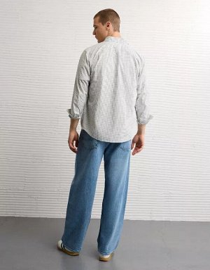 AE Everyday Relaxed Fit Plaid Button-Up Shirt