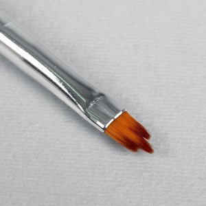 Кисть для дизайна ногтей «Трезубец», 18,2 см, голова 9 ? 5 мм, цвет коричневый
