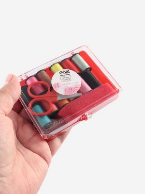 Швейный набор, 15 предметов, в пластиковой коробке, 8x5.5x2.5 см