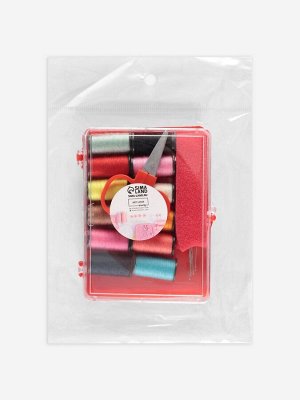 Швейный набор, 15 предметов, в пластиковой коробке, 8x5.5x2.5 см