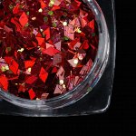 Кусочки битого стекла для декора, цвет красный