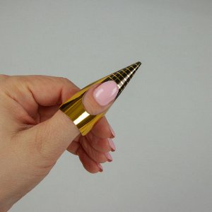Формы для ногтей, узкие, 500 шт, цвет золотистый