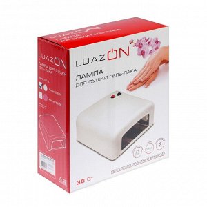 Лампа для гель-лака Luazon LUF-15, UV, 36 Вт, 4 диода, таймер 120 с, 220 В, белая
