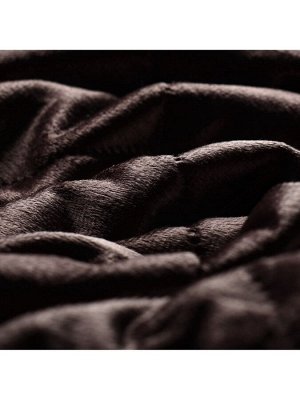 Покрывало «Этель» 260x240±5 см, велюр, коричневое