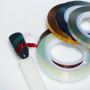 Ленты клеевые для декора «Голография», 5 шт, 3 мм, 18 м, цвет МИКС