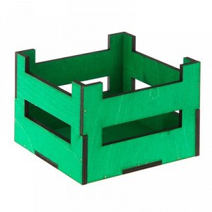 Ящик реечный, зеленый, 16 х 16 х 12 см