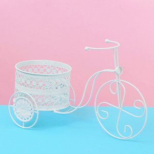 Подставка для цветов "Велосипед" корзинка ажурная (d-14.5см) 16*38*23,5 см