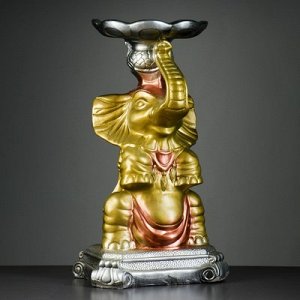 Фигурное кашпо "Слон с чашей " бронза-золото 62х38х34см